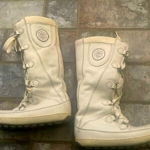 Timberland mukluk white leather rugged outdoor boots
